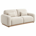 2-Sitzer Sofa 180 x 90 x 78 cm Bouclé Creme Holzgestell Modernes Wohnzimmer
