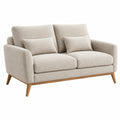 2-Sitzer Sofa 160 x 88 x 86 cm Stoff Beige Wohnzimmer Skandinavischer Stil