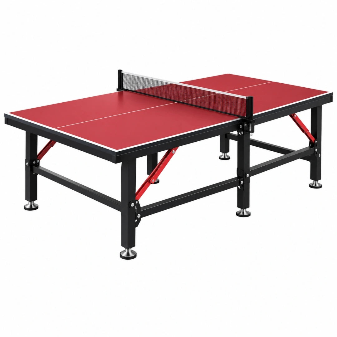Tischtennisplatte 274 x 152.5 x 76 cm Stahl Rot klappbar für Innenräume